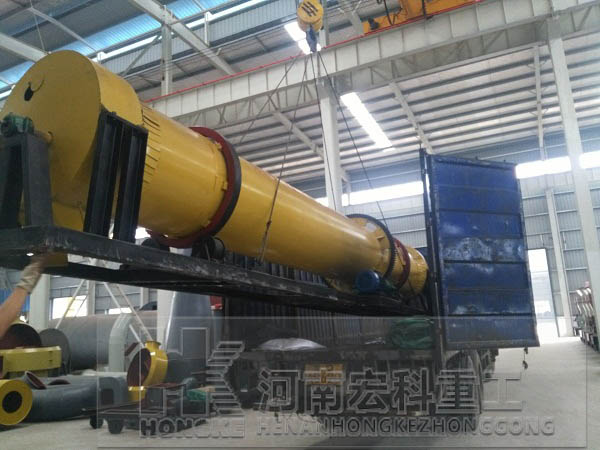 河南商丘的客戶，您采購的Ф1200×8m雞糞烘干機已發(fā)出
